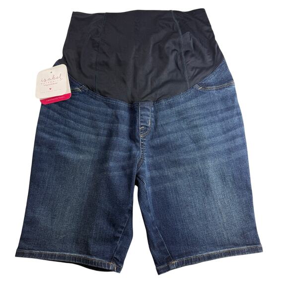 Isabel Maternity Dark Wash Denim Shorts - Size 10/30 NWT - Picture 1 of 7